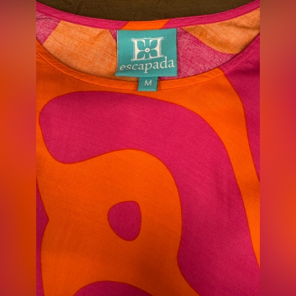 Escapada Susan 3/4 Sleeve Nantucket Pink Orange Rayon Top Size Medium - Picture 7 of 9